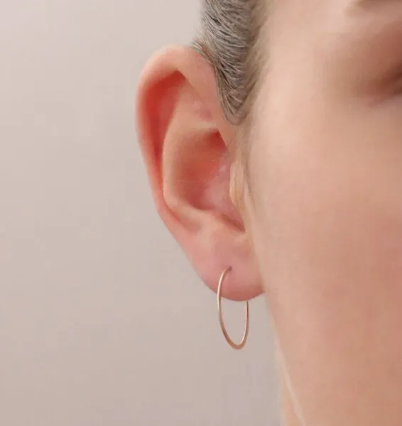 BELLYBIRD Jewellery BELLYBIRD Jewellery CREOLEN - Kreis, gehämmert, S/M/L, Rosé vergoldet, – Produktbild 3 von 4