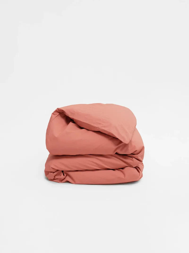 erlich textil erlich textil Finn Bettdeckenbezug aus Bio-Baumwolle, made in Europe, Rostrot, – Produktbild 1 von 6