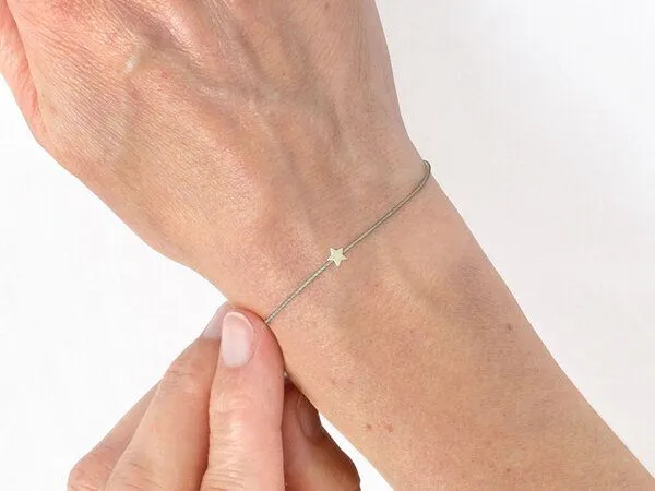 renna deluxe renna deluxe Make a Wish – Stern Armband in Sterling Silber, Grau, – Produktbild 2 von 2