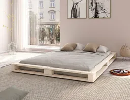 OTTO home Futonbett "PALO " Massivholzbett, rundum Ablagefläche (H/B/T ca. 16/158/218), Bodenbett, zertifiziertes Massivholz (Kiefer) – Produktbild 1 von 1