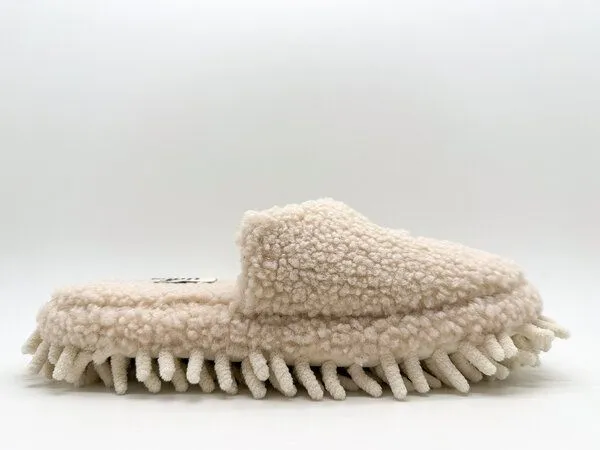 thies Veganer "thies ® Eco Monstimop Teddy Slipper" aus kuscheligem recyceltem PES, Off white, – Produktbild 4 von 5