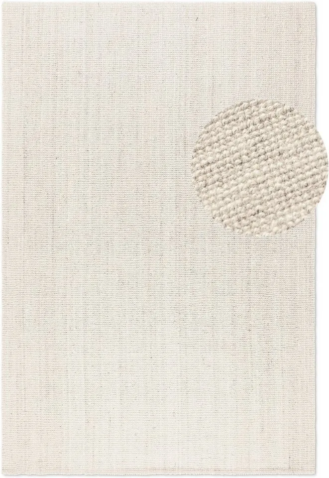 HANSE Home Teppich Jaipur Juteteppich, als Läufer und in Rund, rechteckig, Höhe: 10 mm, 100% Naturfaser, Wohnzimmer, Esszimmer, Schlafzimmer, Weiß, – Produktbild 3 von 8
