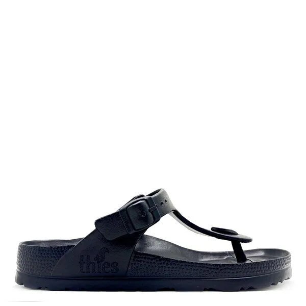 thies Vegane Ecofoam Zehentrenner Sandale von thies ® aus recyceltem EVA, Black (schwarz), – Produktbild 1 von 4