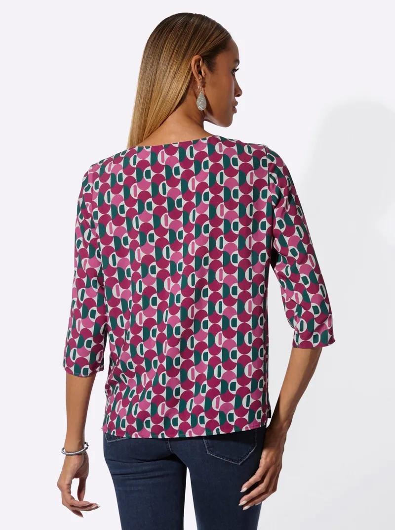 Witt Druckbluse erika-malve-bedruckt, Erika-malve-bedruckt, – Produktbild 2 von 2