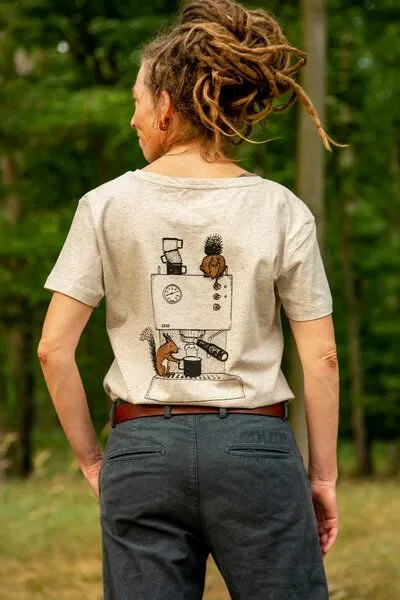 Cmig Cmig Damen T-Shirt Kaffee-Hörnchen für Espressofreundinnen, Eco-heather (natur), – Produktbild 2 von 4