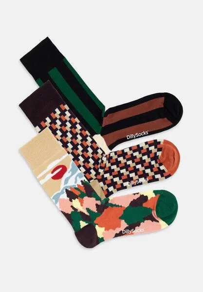 DillySocks DillySocks Socken „Mountain Mood“, Orange,blau,baige,schwarz, – Produktbild 3 von 4