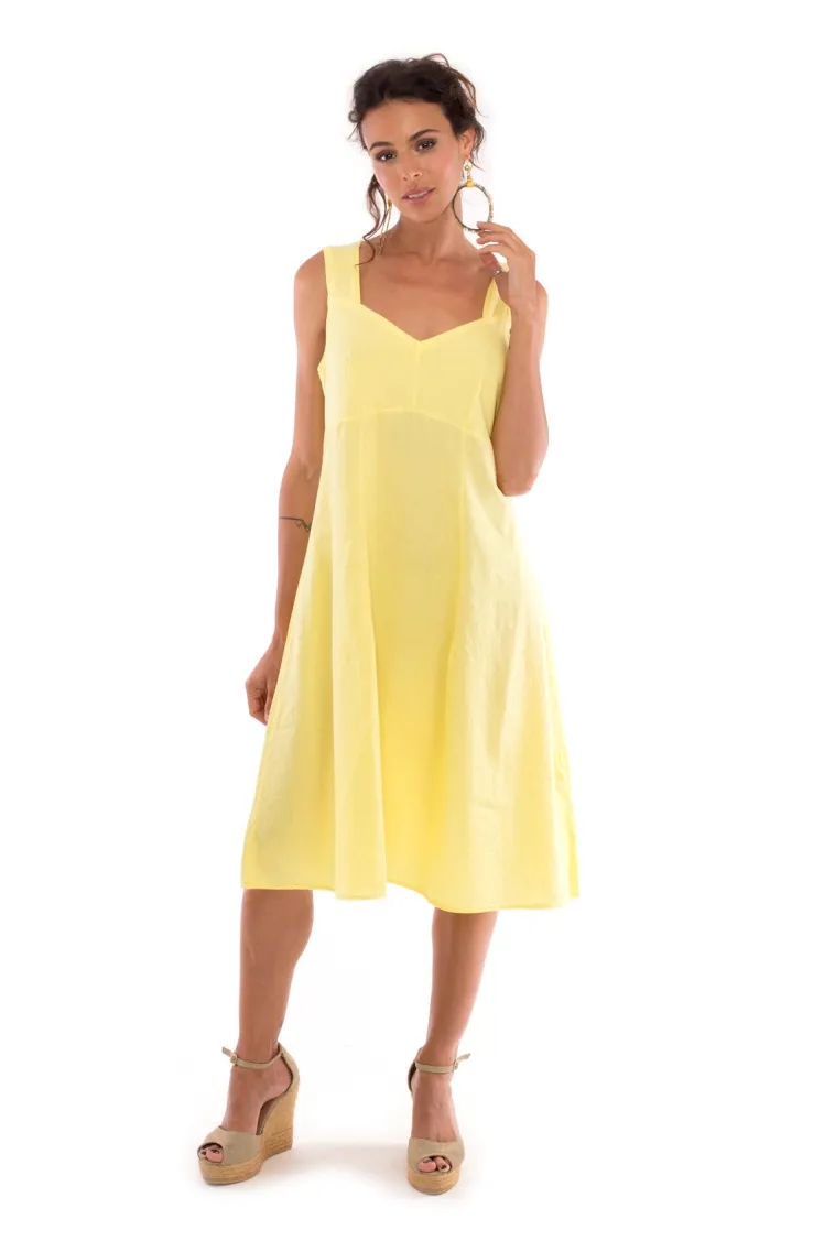 RAVENS VIEW IBIZA RAVENS VIEW IBIZA Damen vegan Kleid Anouk Limonengelb, Gelb, – Produktbild 2 von 2