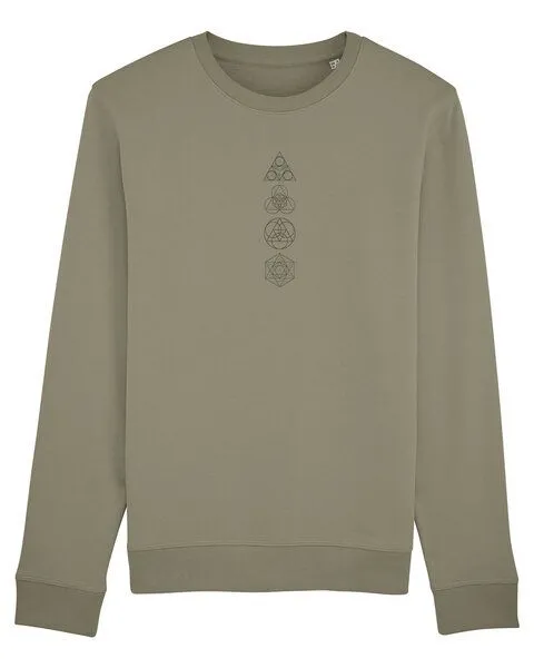 Human Family Human Family Bio Unisex Rundhals-Sweatshirt - "Araise - Geometric Line", Khaki, – Produktbild 1 von 4