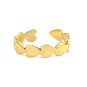 ELEKTROPULLI Größenverstellbarer Herz Ring Ø17mm von Elektropulli, Gold, – Produktbild 1 von 1
