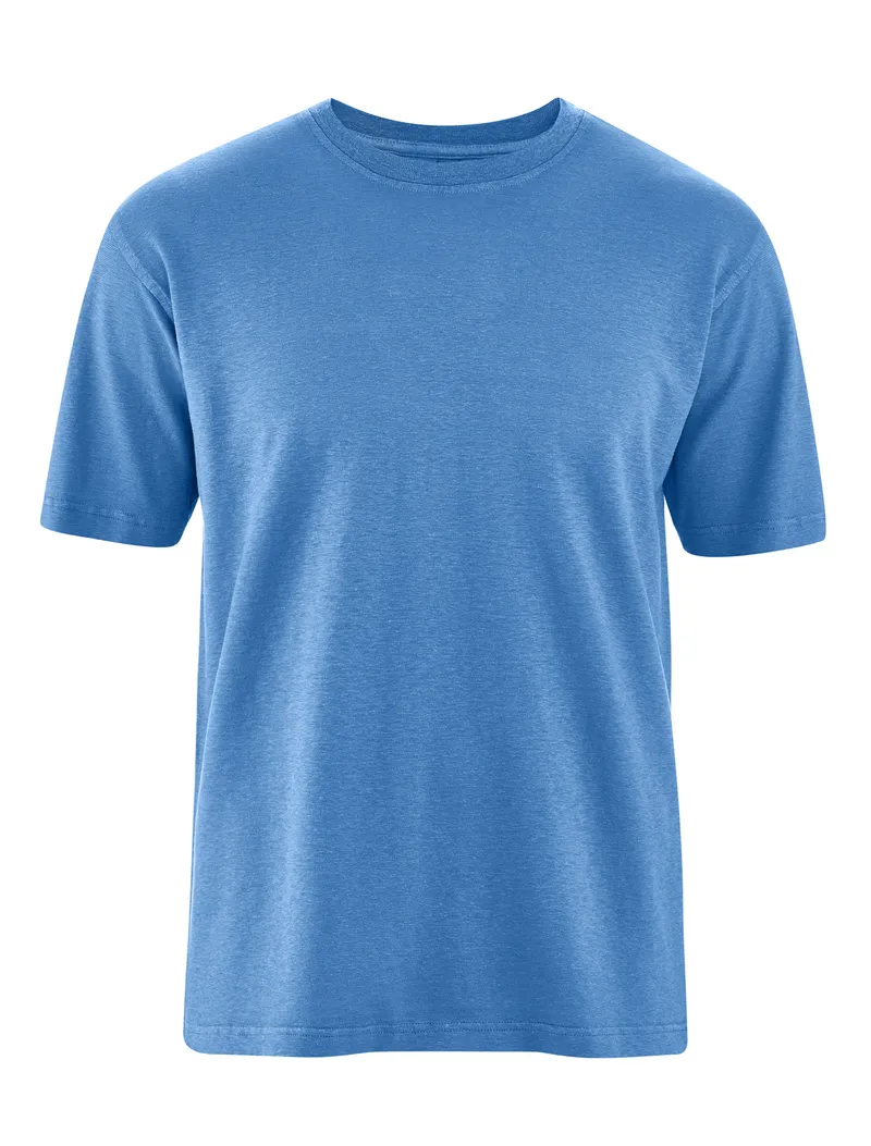 HempAge Hempage Herren vegan T-Shirt Basic Ozeanblau, Blau, – Produktbild 1 von 2