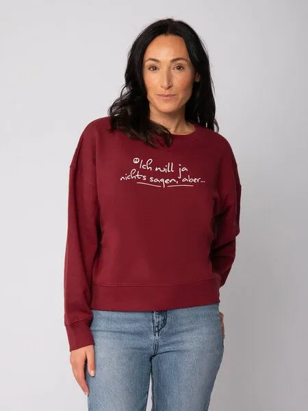 watapparel watapparel Sweatshirt Frauen Ich will ja nichts sagen aber, Burgundy, – Produktbild 2 von 2