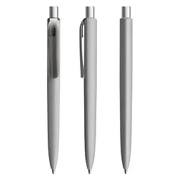 prodir prodir® Druckkugelschreiber DS8 Soft Touch PRR Push, blaue Mine, delfingrau/silber satiniert – Produktbild 1 von 1
