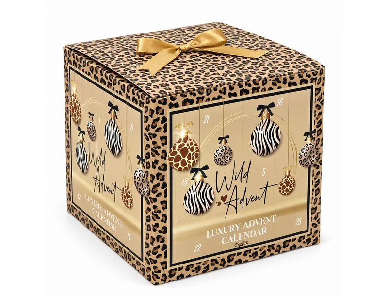 Accentra Accentra Kosmetik-Adventskalender für Frauen - Wild Advent – 24 Beauty-Überraschungen - Leo Animal Print (Packung, 24-tlg), Vegane Kosmetik, frei von Parabenen und designed in Germany, Braun, – Produktbild 1 von 4