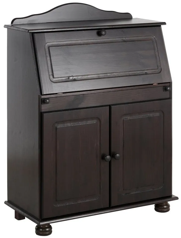 OTTO home Sekretär Mette, Schreibtisch im Landhausstil, aus Massivholz, Breite 82 cm, Braun, – Produktbild 2 von 5
