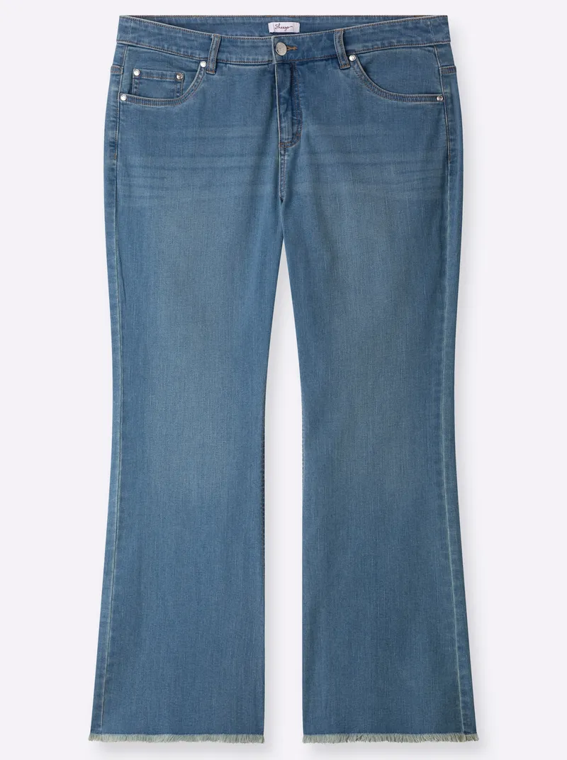 sheego Bootcut-Jeans blue-bleached, Blue-bleached, – Produktbild 1 von 2