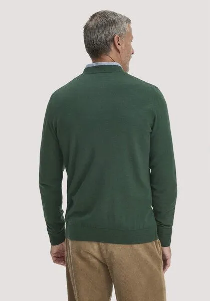 hessnatur hessnatur Pullover Regular aus reiner Bio-Merinowolle, Wacholdergrün, – Produktbild 2 von 4