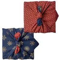 FabRap Gift Wrap FabRap Gift Wrap Wiederverwendbare Geschenkverpackung Furoshiki - FabRap (doppelseitig), Ruby & midnight snowflakes, – Produktbild 1 von 1