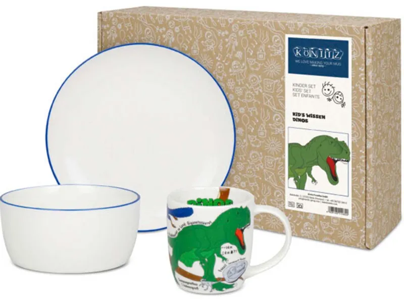 Könitz Könitz Kinder-Geschirrset "Kid´s Wissen Dinos" im Geschenkkarton – Produktbild 1 von 1