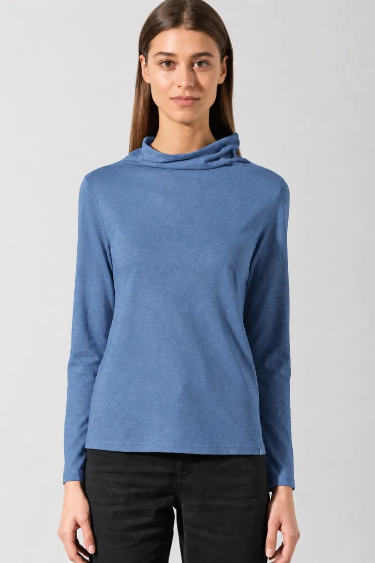 HempAge Hempage Damen vegan Langarmhemd Blueberry, Blau, – Produktbild 1 von 2