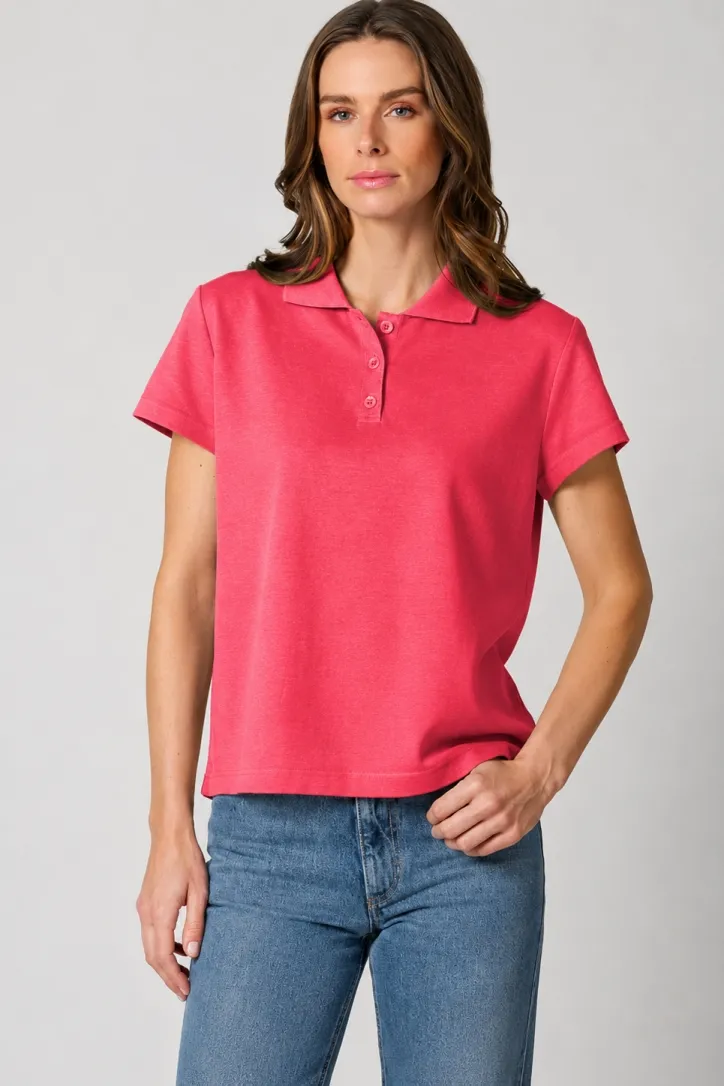 HempAge Hempage Damen vegan Polohemd Magnolia, Rosa, – Produktbild 2 von 2