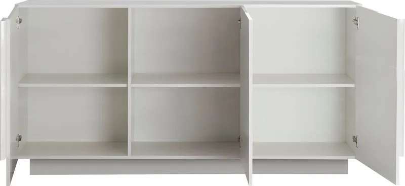 Home affaire Sideboard Jupiter, Breite 181 cm, Kommode 3 Türen - Soft Closing, Anrichte, moderne Griffblende, FSC®, cleveres Stauraumkonzept, Weiß, – Produktbild 5 von 5
