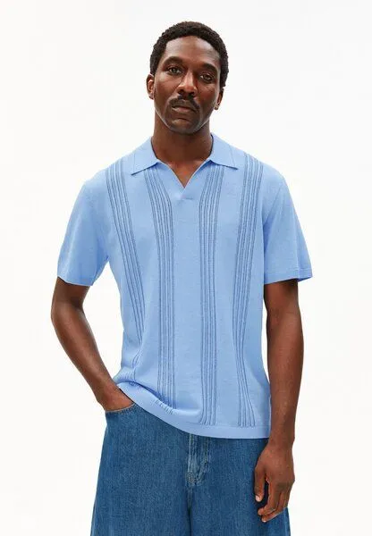 ARMEDANGELS ARMEDANGELS COTTON KNIT Herren Poloshirt aus 100% Bio-Baumwolle, Wedgwood, – Produktbild 1 von 4