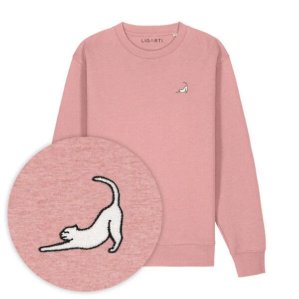 LIGARTI Bestickter Pullover – Eloise die Katze – LIGARTI Tiermanufaktur, Altrosa, – Produktbild 1 von 3