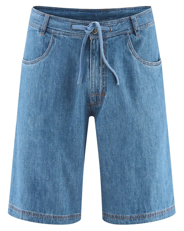 HempAge Hempage Herren vegan Shorts Mit Geradem Bein Uniblue, Blau, – Produktbild 2 von 2