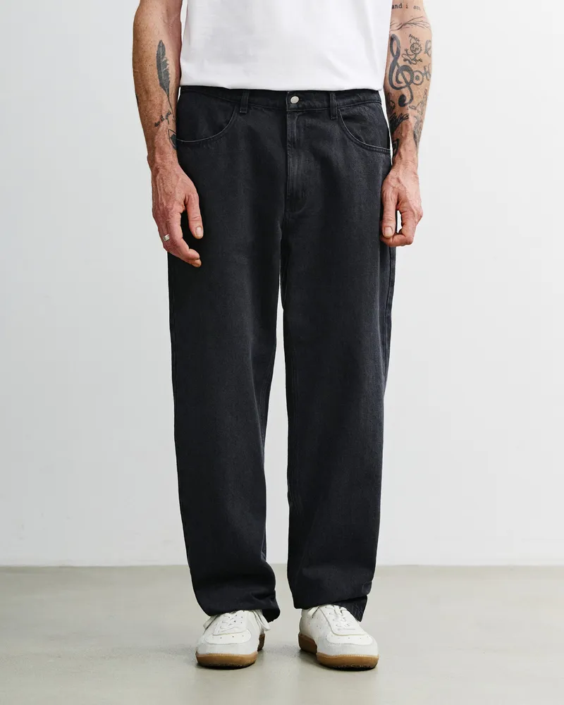 Rotholz Rotholz Herren vegan Jeans Mit Geradem Bein Schwarz, Schwarz, – Produktbild 1 von 1