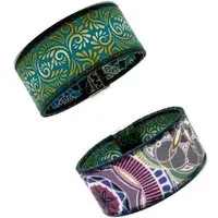 Seegarn Seegarn Wende-Armband 3cm, Ornament (petrol) / mandala (beige), – Produktbild 1 von 1