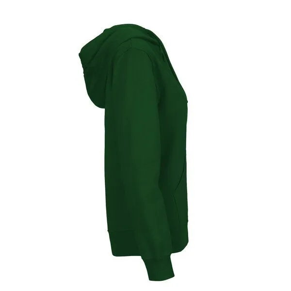 HANDGEDRUCKT HANDGEDRUCKT "diversity" Frauen Hoody aus reiner Biobaumwolle (kbA), Bottlegreen, – Produktbild 3 von 4