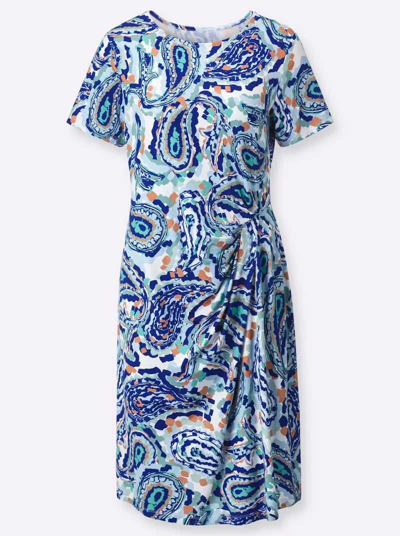 Witt Jerseykleid, Ecru-kalkmint-bedruckt, – Produktbild 1 von 2