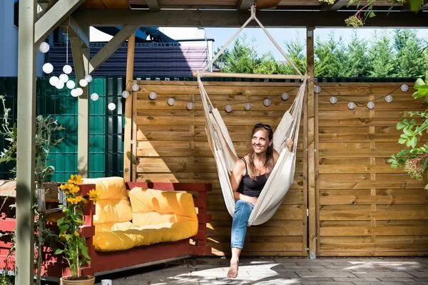 MacaMex MacaMex Relaxa Hängestuhl aus recycelter Baumwolle, Natur (weiß), – Produktbild 4 von 4