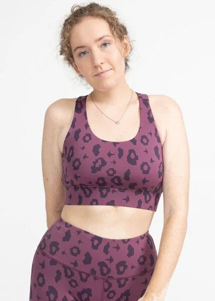 boochen boochen Sport BH Ubud mit Leopard Print, Lila leopard, – Produktbild 1 von 4