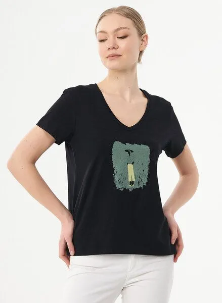 ORGANICATION ORGANICATION T-Shirt aus Bio-Baumwolle mit Print, Black, – Produktbild 3 von 4