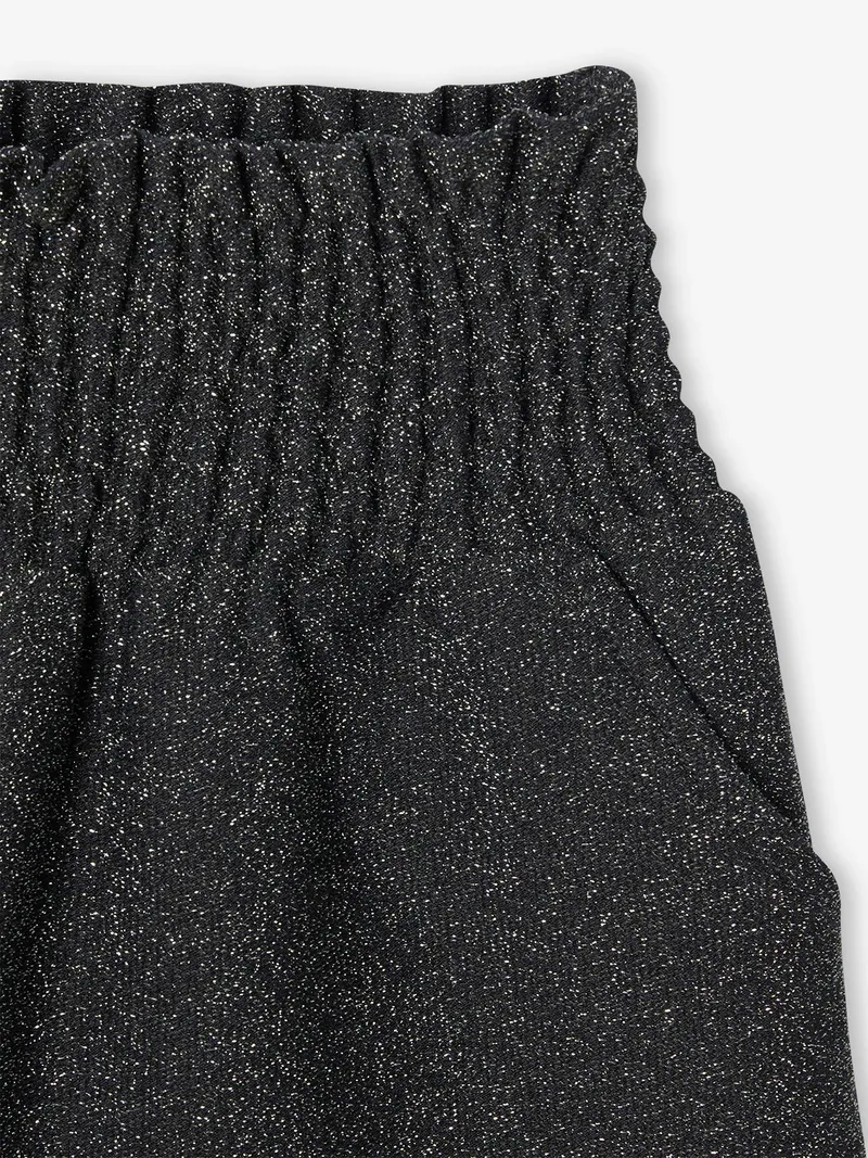 Vertbaudet Mädchen Shorts in Metallic-Optik, Anthrazit, – Produktbild 3 von 3