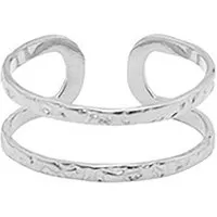 ELEKTROPULLI Größenverstellbarer BOHO DOUBLE Ring ca. Ø 17 - 19mm von Elektropulli, Silber, – Produktbild 1 von 1