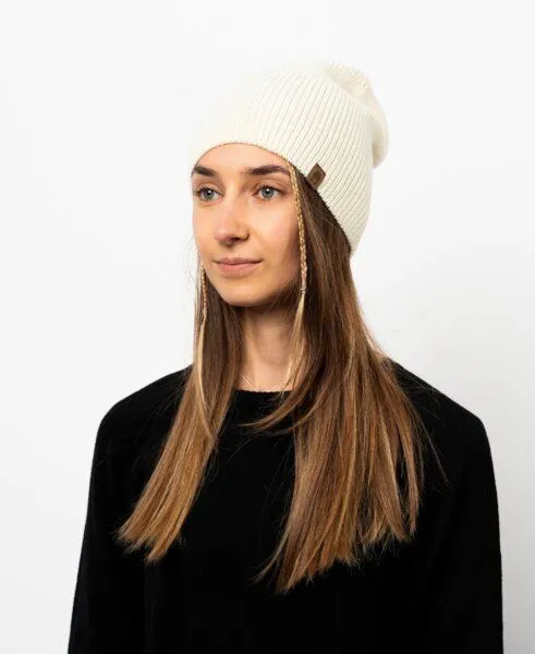 Kopyto Kopyto DEER - Mütze 100% RWS Merinowolle Mulesingfrei, leichte Beanie ohne Umschlag, Unisex, Creme, – Produktbild 1 von 4