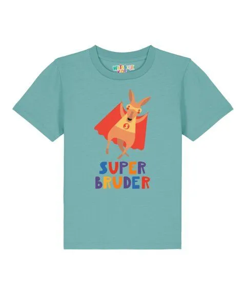 watabout.kids watabout.kids T-Shirt Kinder Känguru Superbruder, Teal monstera, – Produktbild 1 von 2