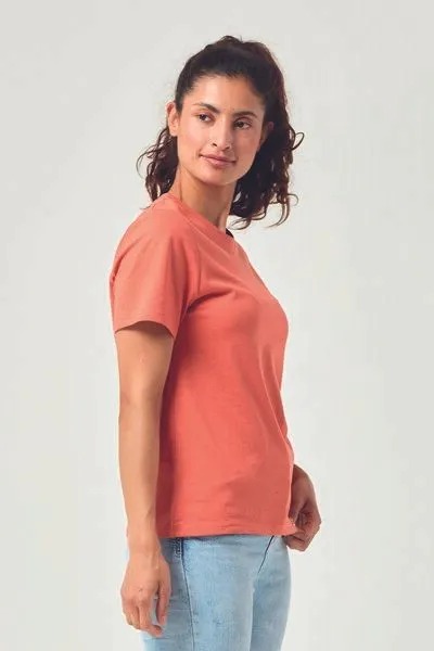 COREBASE COREBASE Damen TShirt "Classic Fit" aus 100% Baumwolle, Brandy (rot), – Produktbild 3 von 4