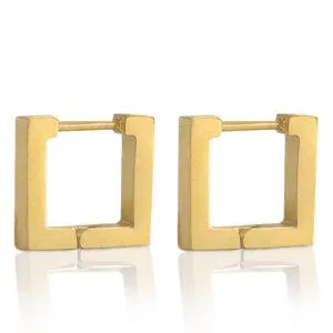 ELEKTROPULLI Eckige Ohrringe ca. 12 x 12mm von Elektropulli, Gold, – Produktbild 2 von 4