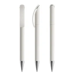prodir prodir® Drehkugelschreiber DS3 TMS Twist, blaue Mine, weiß/silber, Weiß / silber, – Produktbild 1 von 1