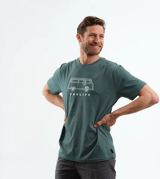 Gary Mash GARY MASH Shirt Vanlife retro aus Biobaumwolle, Blaugrün (grün), – Produktbild 4 von 4