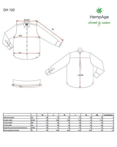 HempAge HempAge Damenbluse Hanf/Biobaumwolle, Ruby (rot), – Produktbild 3 von 4