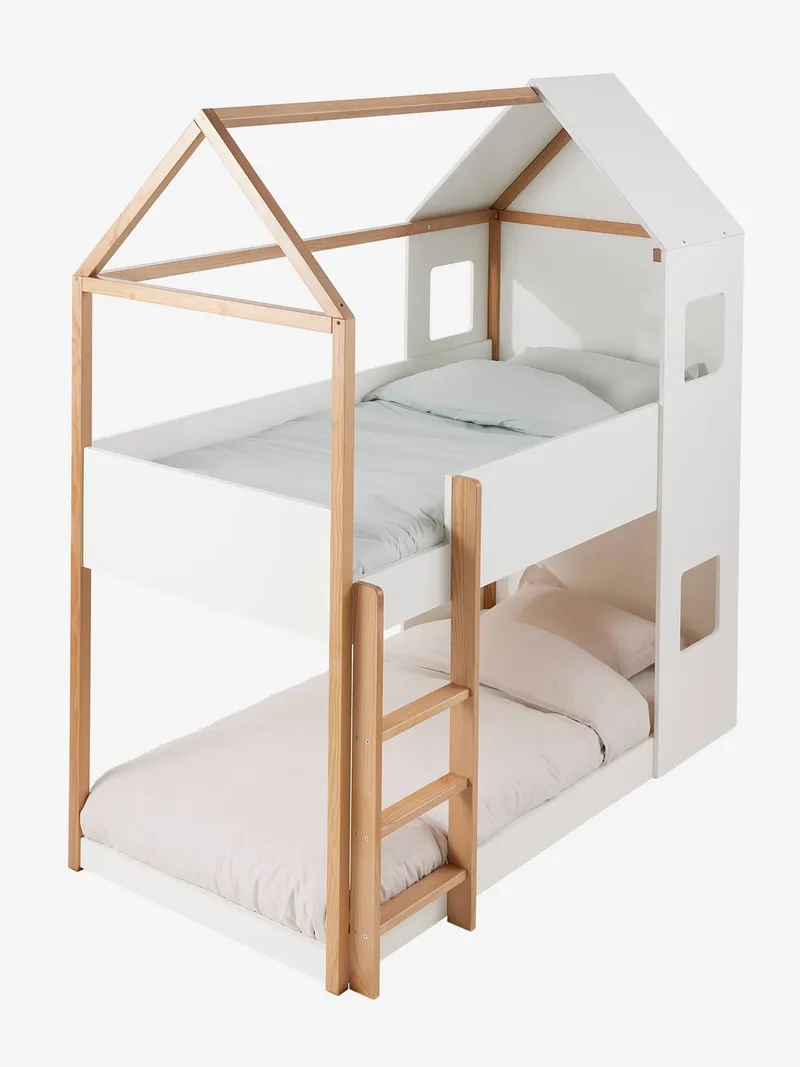 Vertbaudet Kinderbett CABANE in Hausform, Weiß, – Produktbild 2 von 3