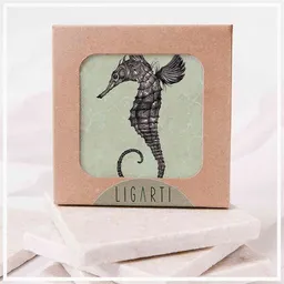 LIGARTI Fliesenuntersetzer »Seepferdchen« von LIGARTI | Design Untersetzer | Natursteinfliese – Produktbild 1 von 1