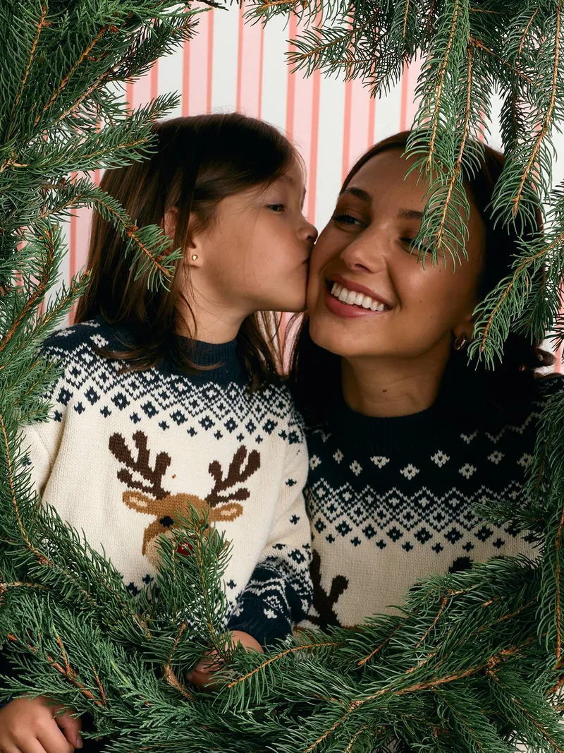 Vertbaudet Vertbaudet Damen und Herren Pullover RENTIER Family Weihnachts-Capsule, Marine, – Produktbild 2 von 4