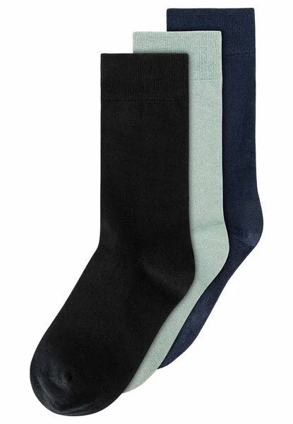 MELA MELA Basic Socken 3 Paare aus 100% Bio-Baumwolle, Schwarz,mint,navy, – Produktbild 1 von 1