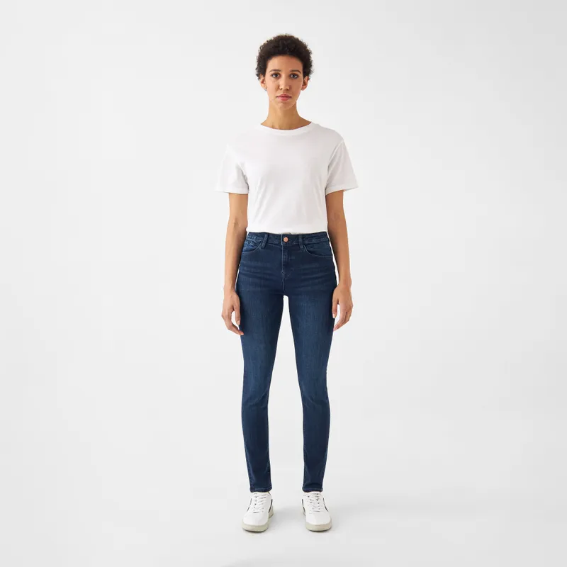 DAWN Damen Jeans SUN UP Powerstretch DAWN Bio-Baumwolle, Dark blue, – Produktbild 1 von 5