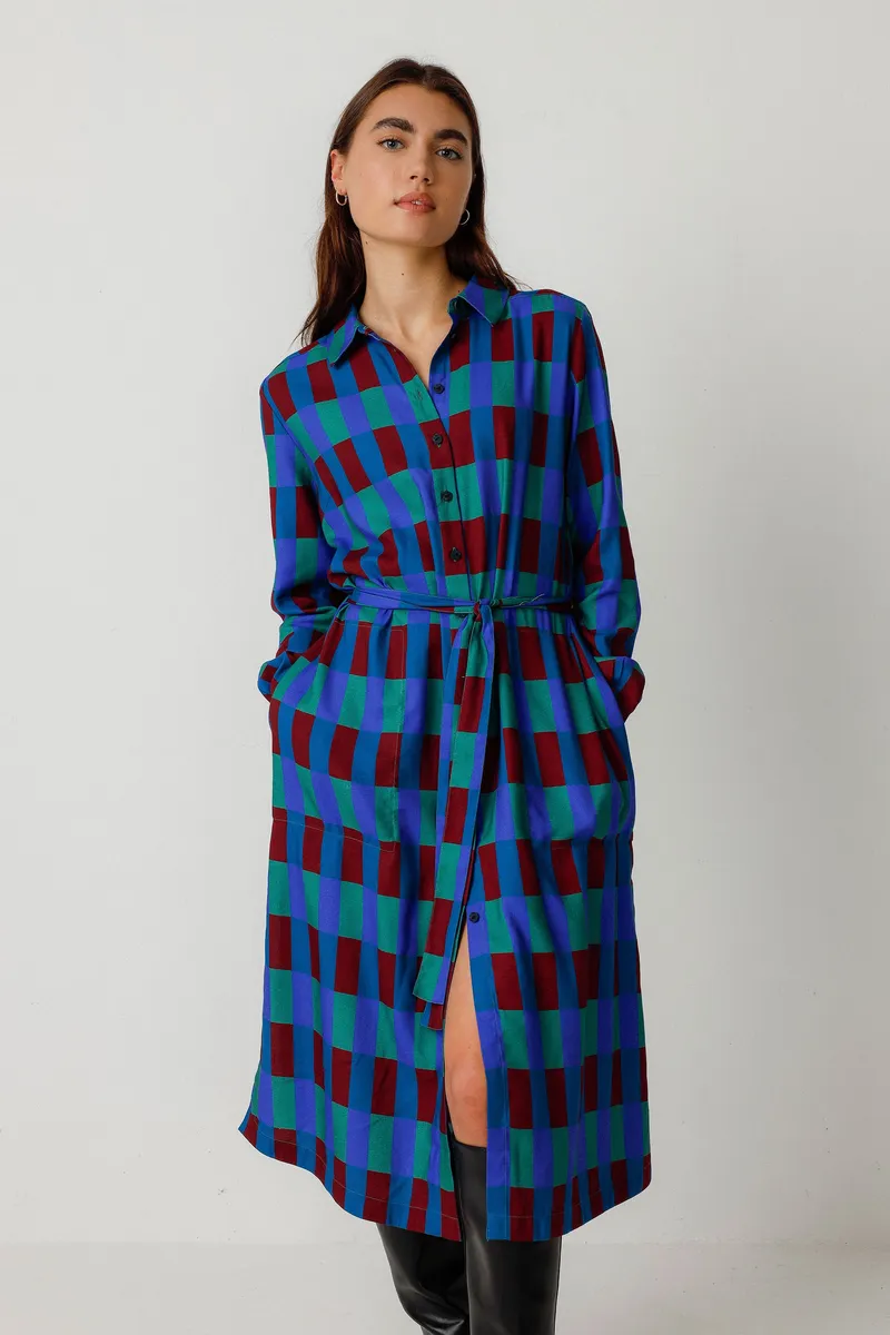 SKFK SKFK Damen vegan Kleid Ibane Mehrfarbig, Dunkelblau, – Produktbild 1 von 2